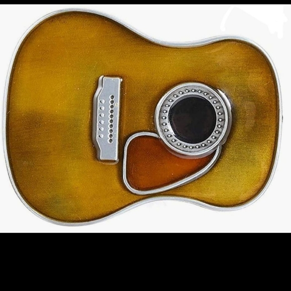 Guitar musician belt buckle approx. 3.75" inches fits 1.5 belt buckle - Picture 3 of 11
